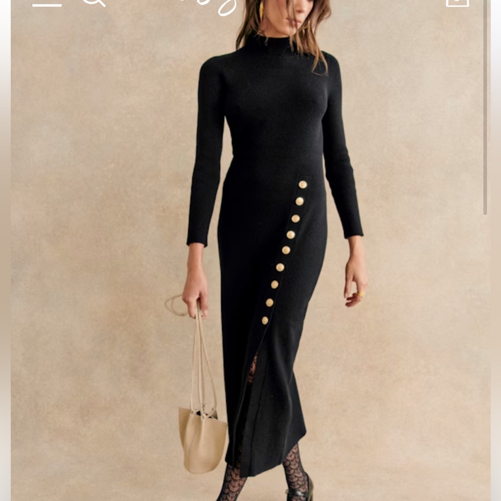 NWT Sezane Harper dress size small black